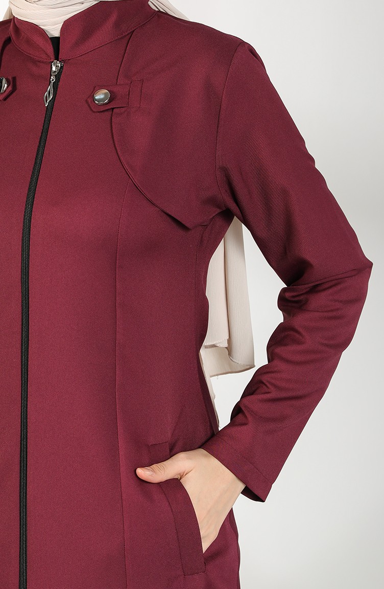 Bolero Görünümlü Ferace 221506 Mürdüm Sefamerve