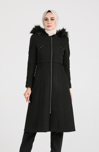 معطف طويل أسود فاتح 1017-01