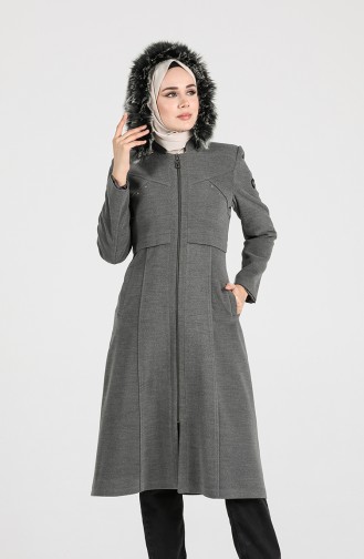 Furry Cashmere Coat 1017-02 Gray 1017-02