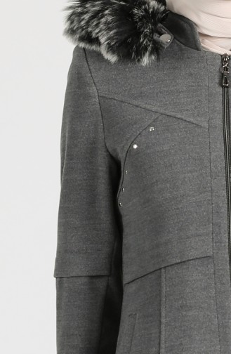 Furry Cashmere Coat 1017-02 Gray 1017-02