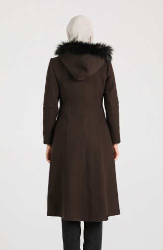 Furry Cashmere Coat 1017-04 Brown 1017-04