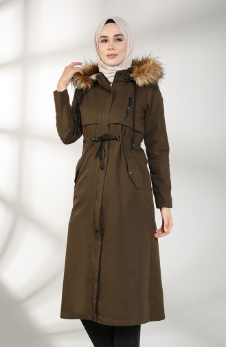 Fur Coat 7107-01 Khaki 7107-01