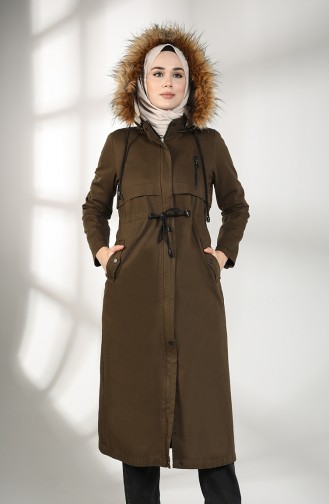 Fur Coat 7107-01 Khaki 7107-01