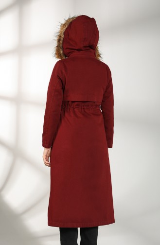 Fur Coat 7107-04 Claret Red 7107-04