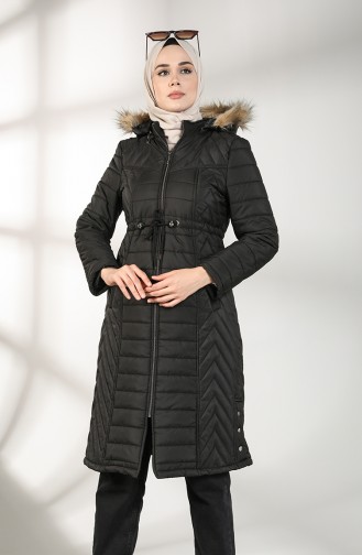 Hooded quilted Coat 0136-02 Black 0136-02