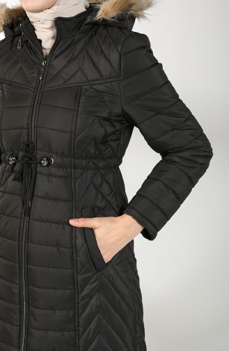 Hooded quilted Coat 0136-02 Black 0136-02