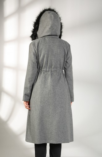 Fur Hooded Coat 2082-01 Gray 2082-01