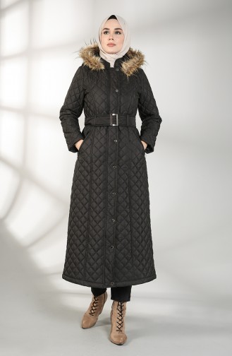 Furry quilted Down Coat 5042-05 Black 5042-05