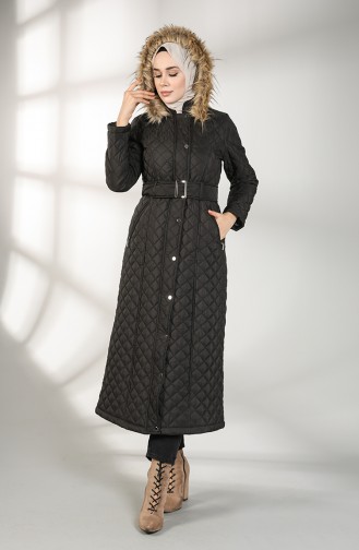 Furry quilted Down Coat 5042-05 Black 5042-05