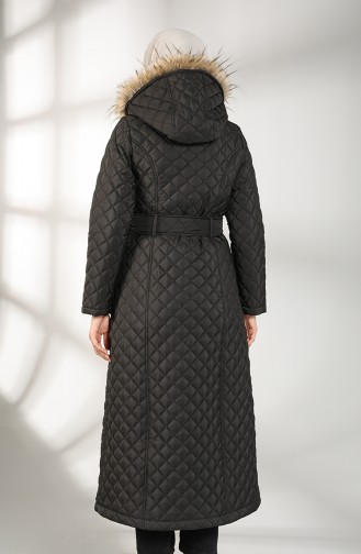 Furry quilted Down Coat 5042-05 Black 5042-05