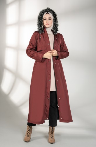 Hooded Long Coat 9059-01 Damson 9059-01