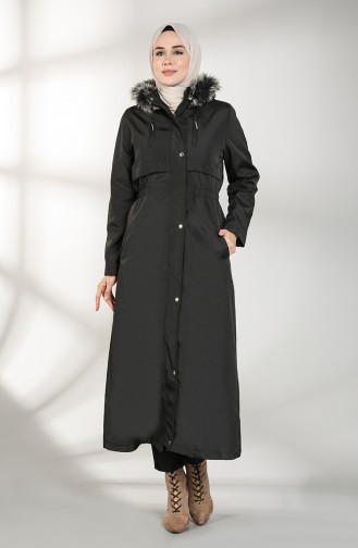Hooded Long Coat 9059-03 Black 9059-03