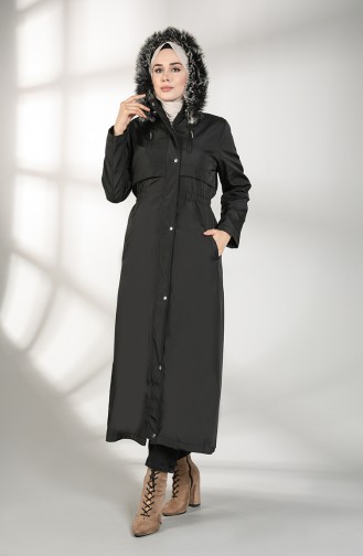 Hooded Long Coat 9059-03 Black 9059-03