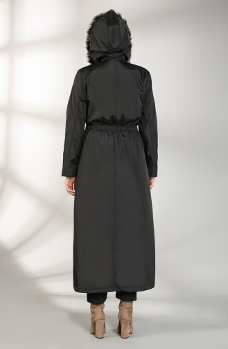Hooded Long Coat 9059-03 Black 9059-03
