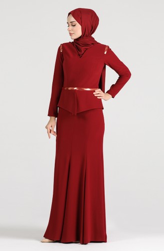 Garnish Evening Dress 1453-03 Burgundy 1453-03