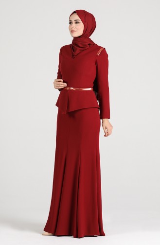 Garnish Evening Dress 1453-03 Burgundy 1453-03