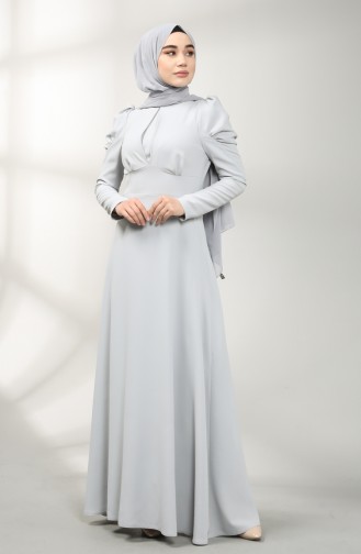 Grau Hijab-Abendkleider 5412-01