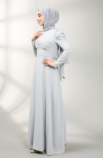 Grau Hijab-Abendkleider 5412-01