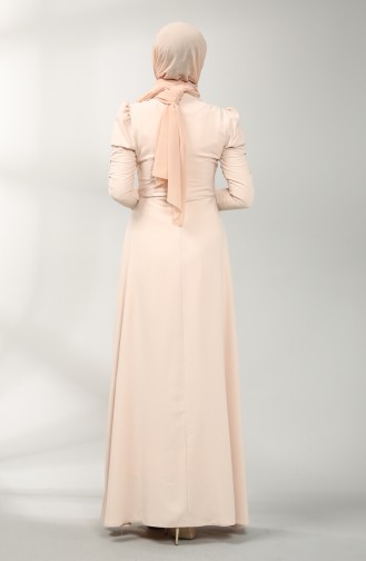 Beige Hijab-Abendkleider 5412-02