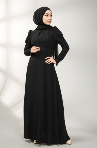 Schwarz Hijab-Abendkleider 5412-04