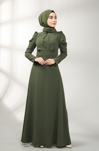 Khaki Hijab-Abendkleider 5412-06