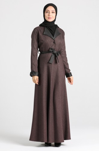 Beige-Rose Hijab Kleider 4333-02