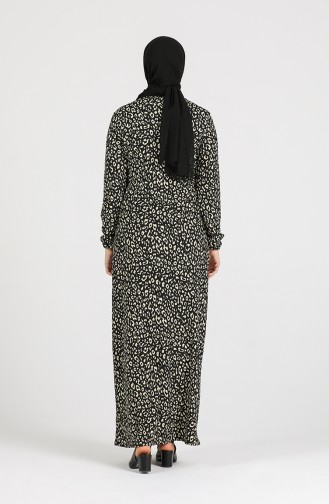 Schwarz Hijab Kleider 8888-01