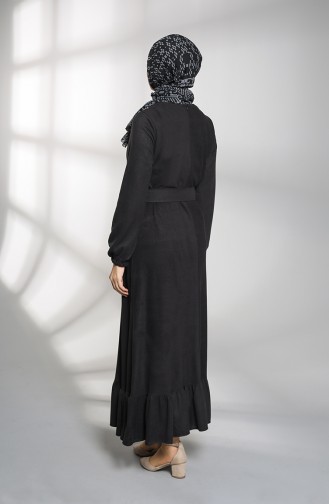 Kemerli Elbise 1485-05 Siyah