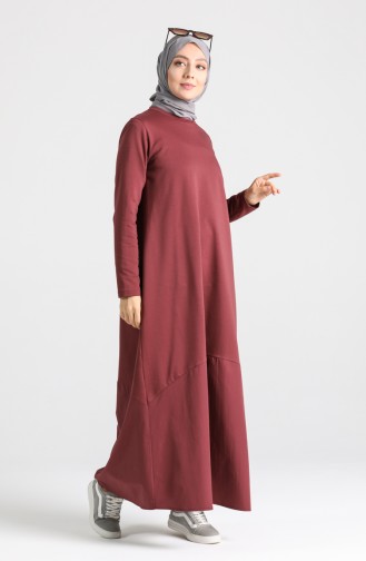 Claret red İslamitische Jurk 4640-02