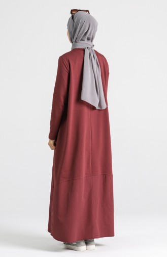 Weinrot Hijab Kleider 4640-02