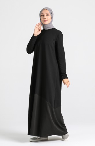 Schwarz Hijab Kleider 4640-03
