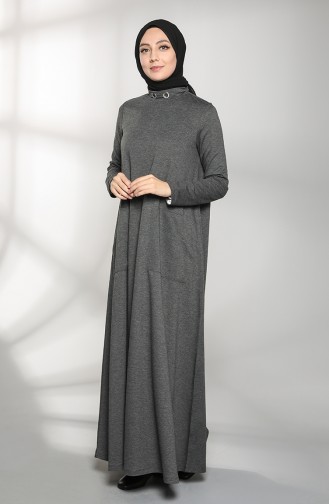 Anthrazit Hijab Kleider 88105-09