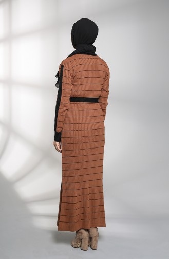 Schwarz Hijab Kleider 8209-03