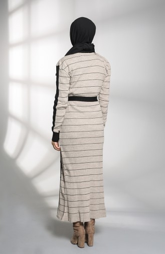 Schwarz Hijab Kleider 8209-04