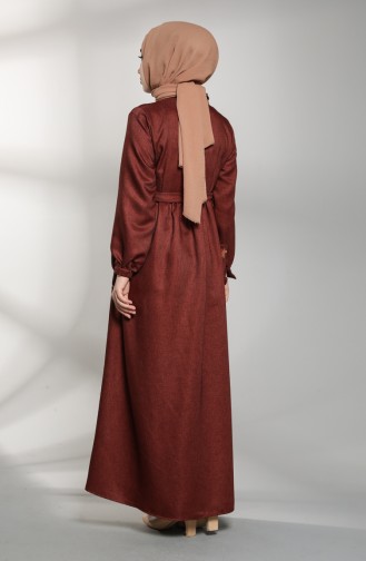 Ziegelrot Hijab Kleider 21K8175-04