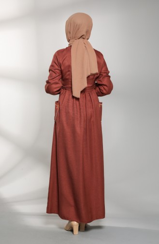 Weinrot Hijab Kleider 21K8175-07