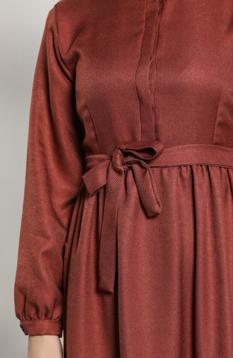 Belted Pocket Dress 21k8175-07 Burgundy 21K8175-07