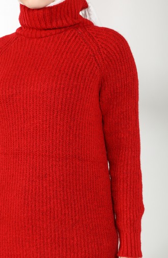 Knitwear Neck Tunic 3014-02 Red 3014-02