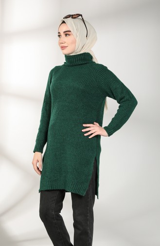 Knitwear Neck Tunic 3014-05 Emerald Green 3014-05