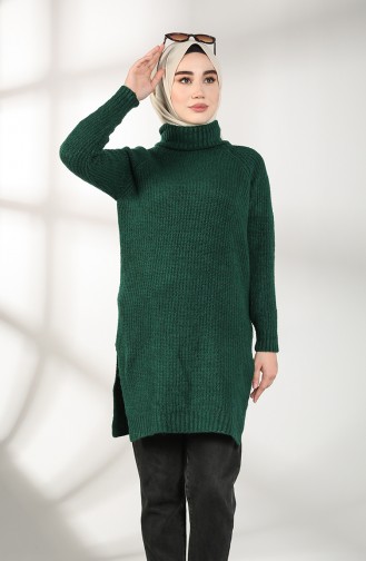 Knitwear Neck Tunic 3014-05 Emerald Green 3014-05