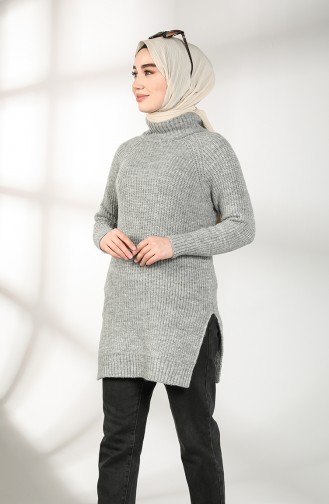 Knitwear Neck Tunic 3014-07 Gray 3014-07