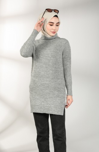 Knitwear Neck Tunic 3014-07 Gray 3014-07