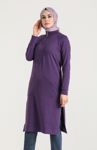 Zippered Raglan Sleeve Tunic 3150-22 Purple 3150-22