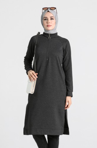 Zippered Raglan Sleeve Tunic 3150-23 Anthracite 3150-23