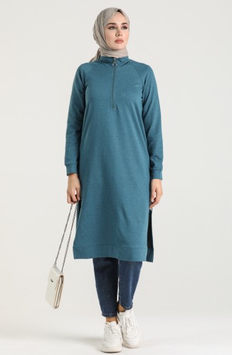 Zippered Raglan Sleeve Tunic 3150-24 Petrol 3150-24