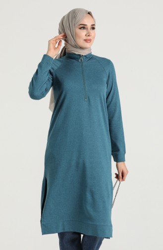 Zippered Raglan Sleeve Tunic 3150-24 Petrol 3150-24