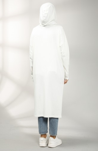 Hooded Long Tunic 201517-01 Ecru 201517-01