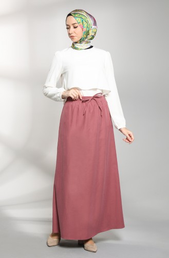 Elastic waist Skirt 4329etk-02 Dried Rose 4329ETK-02