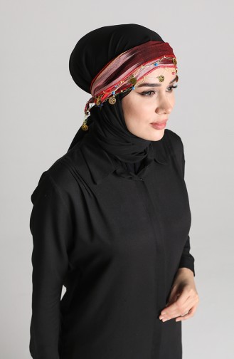 Boncuklu Karadeniz Bandana B2-01 Kırmızı
