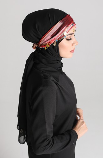 Boncuklu Karadeniz Bandana B2-01 Kırmızı